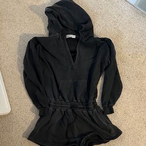 Free People Black Hooded Romper